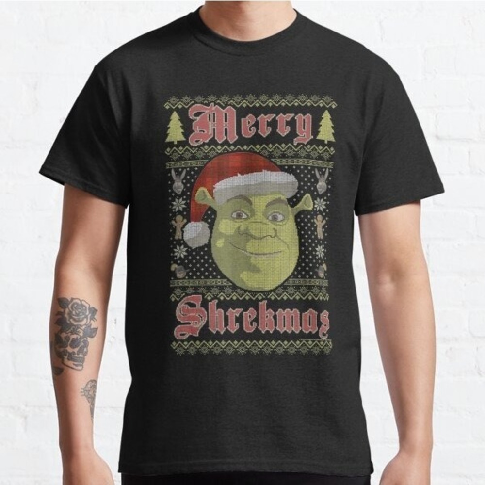 Shrek Merry Shrekmas Ugly Sweater Style Christmas Classic T-Shirt